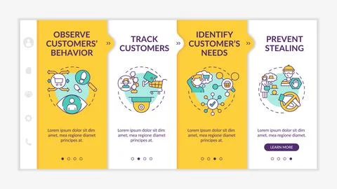 Shopping security systems onboarding vector template Stock Illustration