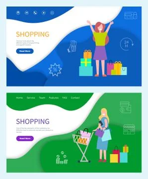 Shopping Service and Programming Vector Stockillustratie