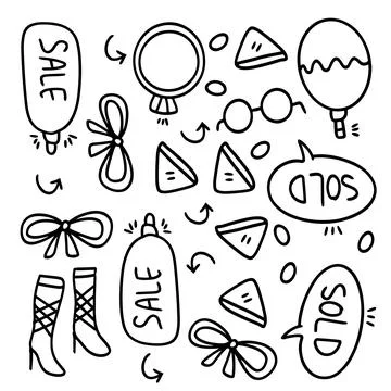 Shopping set bundle vector design Stock Illustration