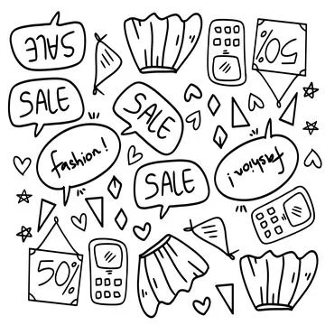 Shopping set bundle vector design Stock Illustration