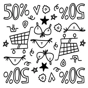 Shopping set bundle vector design Stock Illustration