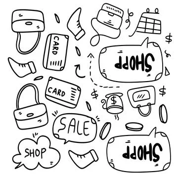 Shopping set bundle vector design Stock-Illustration
