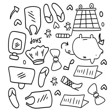 Shopping set bundle vector design 스톡 일러스트