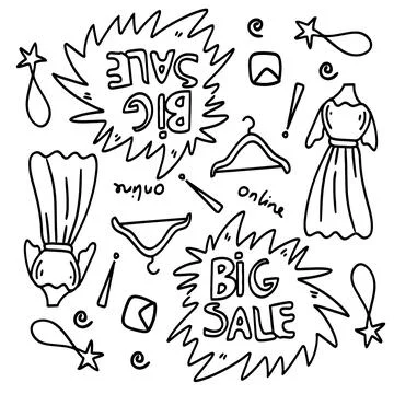 Shopping set bundle vector design Stock Illustration