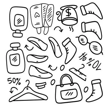 Shopping set bundle vector design Stock Illustration