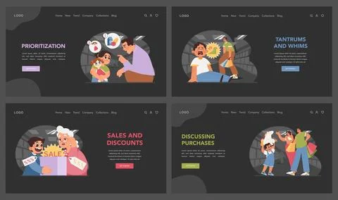 Shopping set. Flat vector illustration Stock Illustration