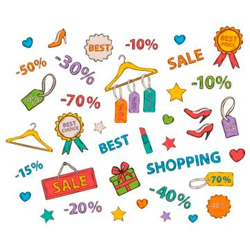 Shopping set. Stock Illustration