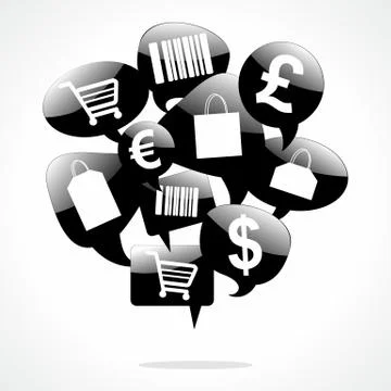 Shopping Speech Bubble Stock Illustration