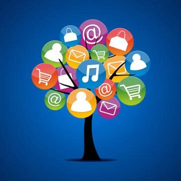 Shopping Speech Bubbles Stock Illustration