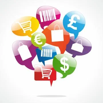 Shopping Speech Bubbles Stock Illustration