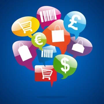 Shopping Speech Bubbles Stock Illustration