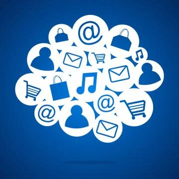 Shopping Speech Bubbles Stock Illustration