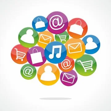 Shopping Speech Bubbles Stock Illustration