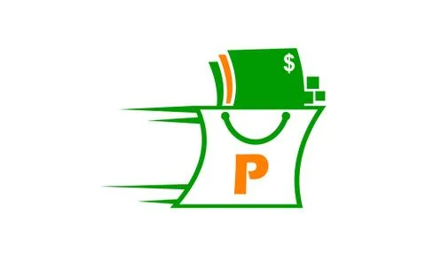 Shopping Speed Online Initial P Stock-Illustration