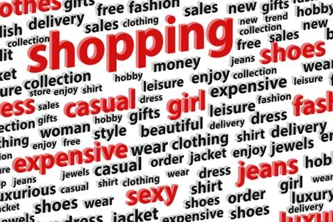 Shopping Spree Word Cloud Stock Illustration