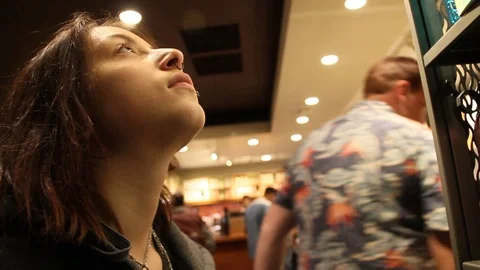 Shopping at Starbucks Stock Footage 78893154