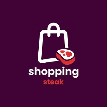 Shopping Steak Logo Stock Illustration