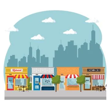 Shopping stores design Ilustração Stock
