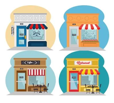 Shopping stores design Ilustração Stock