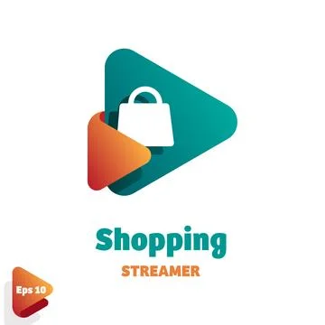 Shopping Streamer Logo Stock Illustration