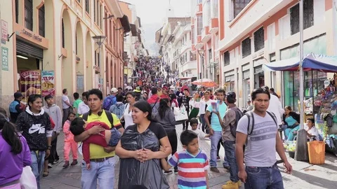 Shopping street Quito Stock Footage
