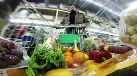 Shopping at the Supermarket Stock Footage 33700708