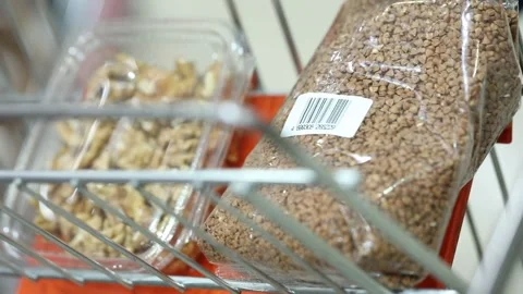 Shopping at the supermartek 3 Video stock 308864722