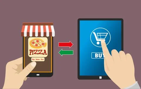 Shopping on the tablet, flat design Illustrazione stock