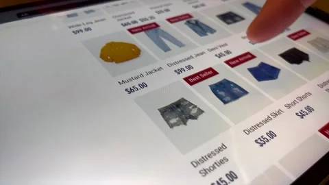 Shopping on Tablet Stock Footage 162789933