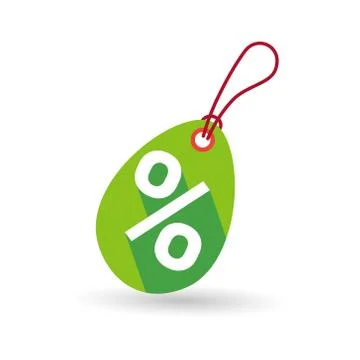 Shopping Tag Shape Of Egg Easter Sale Holiday Discounts Badge Isolated Stock Illustration