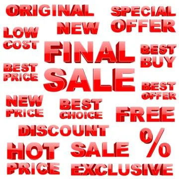 Shopping tags set Stock Illustration