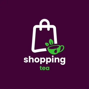 Shopping Tea Logo Stock Illustration