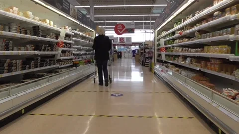 Shopping in Tesco During Covid-19 Crisis in 2020 Stock Footage 225037352