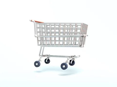 Shopping Trolley 3d icon render. Stock Illustration