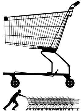 Shopping trolley Stock Illustration