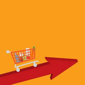 Shopping trolley Stock Illustration