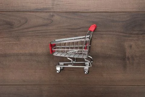 Shopping trolley on the table Foto stock