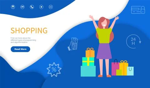 Shopping Types of Programming and Algorithm Vector Illustrazione stock