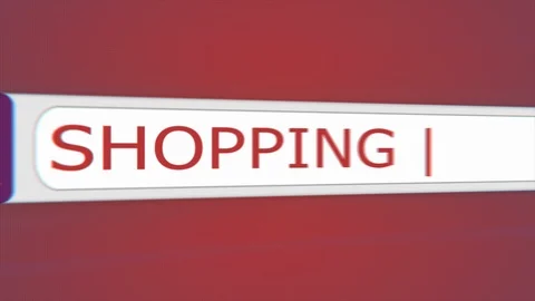 "Shopping" Typing into Search Engine on Computer Screen. Stock Footage 101345832