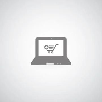 Shopping using computer Illustrazione stock