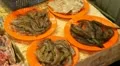 Shopping Various Asian Seafood Products in Hong Kong Market Shrimp Shop Shelves HD Footage