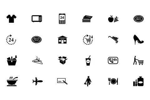 Shopping Vector Icons Collection Stock Illustration