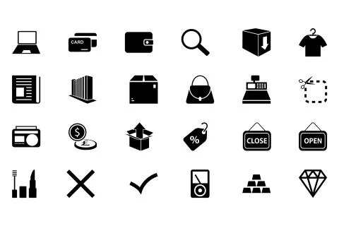 Shopping Vector Icons Collection Stock Illustration