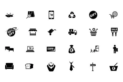 Shopping Vector Icons Pack Stock Illustration