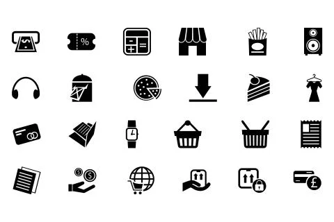 Shopping Vector Icons Pack Stock Illustration