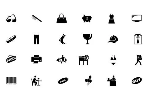 Shopping Vector Icons Set Stock Illustration