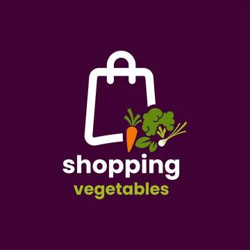 Shopping Vegetables Logo Stock Illustration