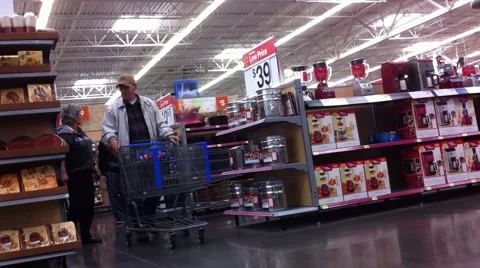 Shopping at Walmart Stock Footage 917628
