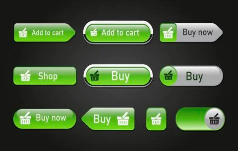 Shopping web buttons design set Stock Illustration