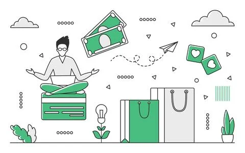Shopping website development Illustrazione stock